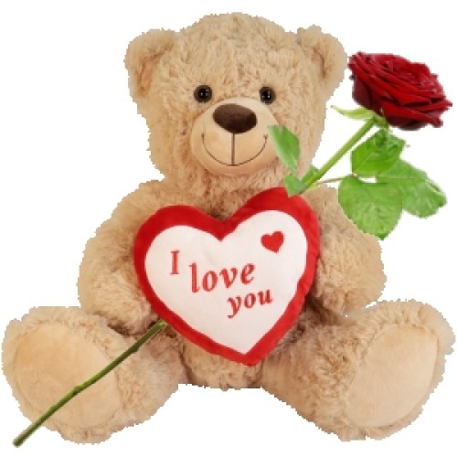 Large teddy bear brown approx. 50 cm (No. 26 Large brown teddy bear with heart approx. 50 cm)